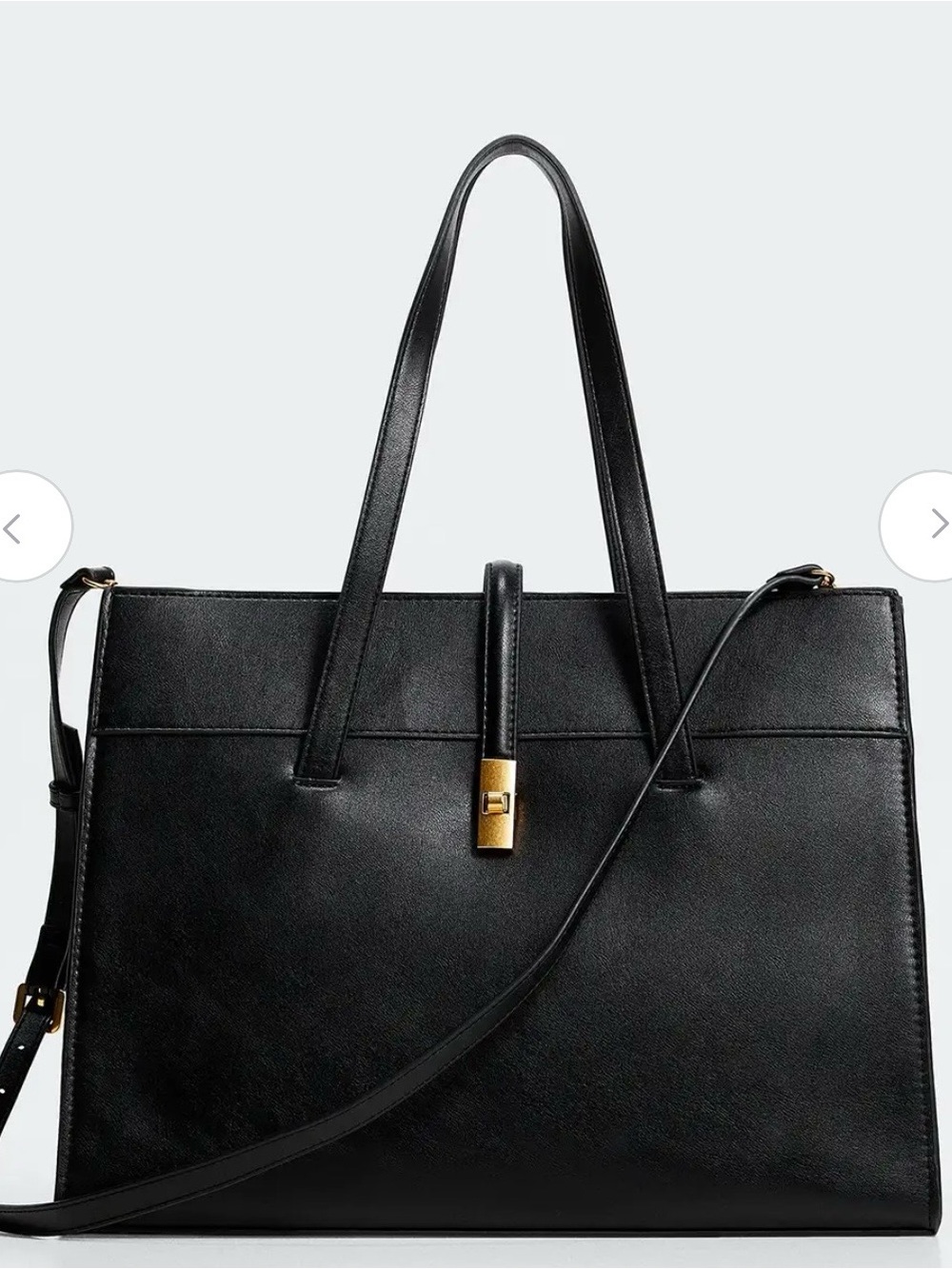 MNG Black Large Tote Satchel Bag